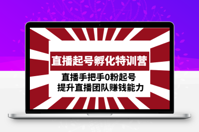 直播起号孵化特训营：直播手把手0粉起号 提升直播团队赚钱能力