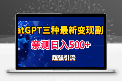 实操日入500+的CGPT三种变现副业：有手就行的暴力引流【教程+源码】