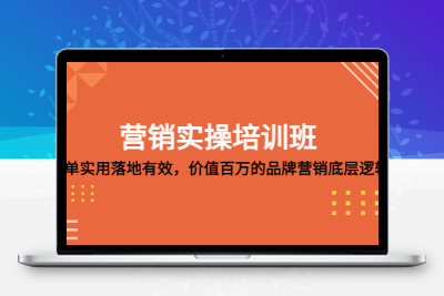 营销实操培训班：简单实用-落地有效，价值百万的品牌营销底层逻辑