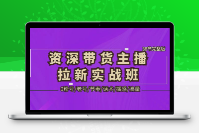 资深·带货主播拉新实战班，0粉号/老号/节奏/话术/播感/流量-38节完整版