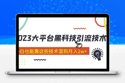价值4899的2023大平台黑科技引流技术 小白也能靠这些技术混到月入1w+29节课