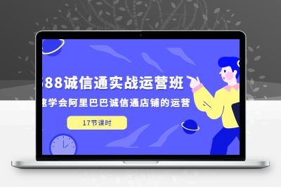 1688诚信通实战运营班，快速学会阿里巴巴诚信通店铺的运营(17节课)