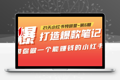 21天小红书特训营-第6期，打造爆款笔记，带你做一个能赚钱的小红书！