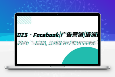2023·Facebook|广告营销|培训班，挖掘广告商机，从0做到日销15000美金