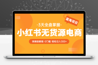 2023小红书无货源电商【保姆级教程从0到日入300】爆单3W