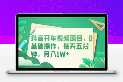 抖音开车视频项目，0基础操作，每天五分钟，月入1W+