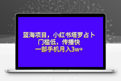 蓝海项目，小红书塔罗占卜，门槛低，传播快，一部手机月入3w+