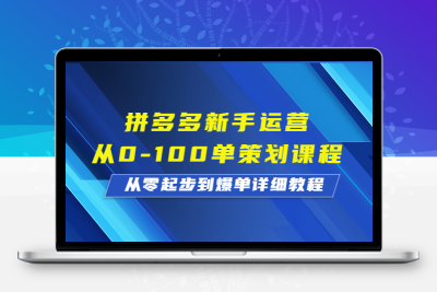 拼多多新手运营从0-100单策划课程，从零起步到爆单详细教程